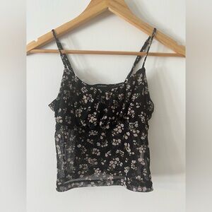 Ambiance Black and Pink Floral Camisole